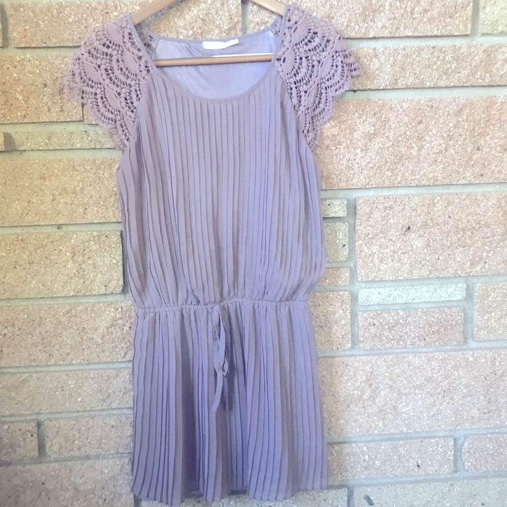 Purple Pleated Dress